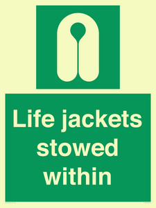 Life jackets stowed within
